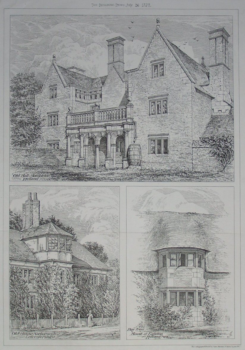 Photo-lithograph - Old Hall: Hambledon Rutland - Akerman