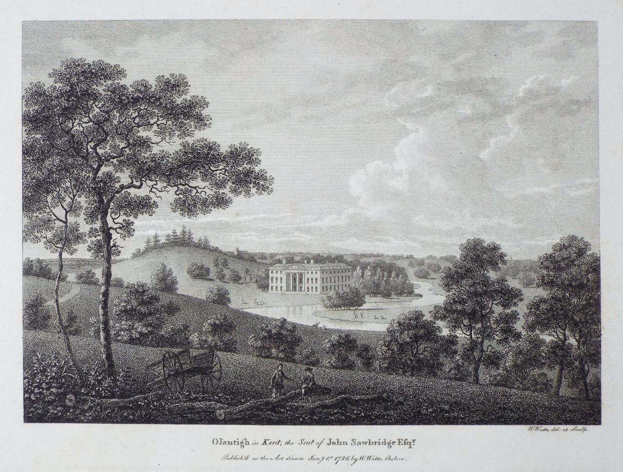 Print - Olantigh in Kent, the Seat of John Sawbridge Esqr. - Watts