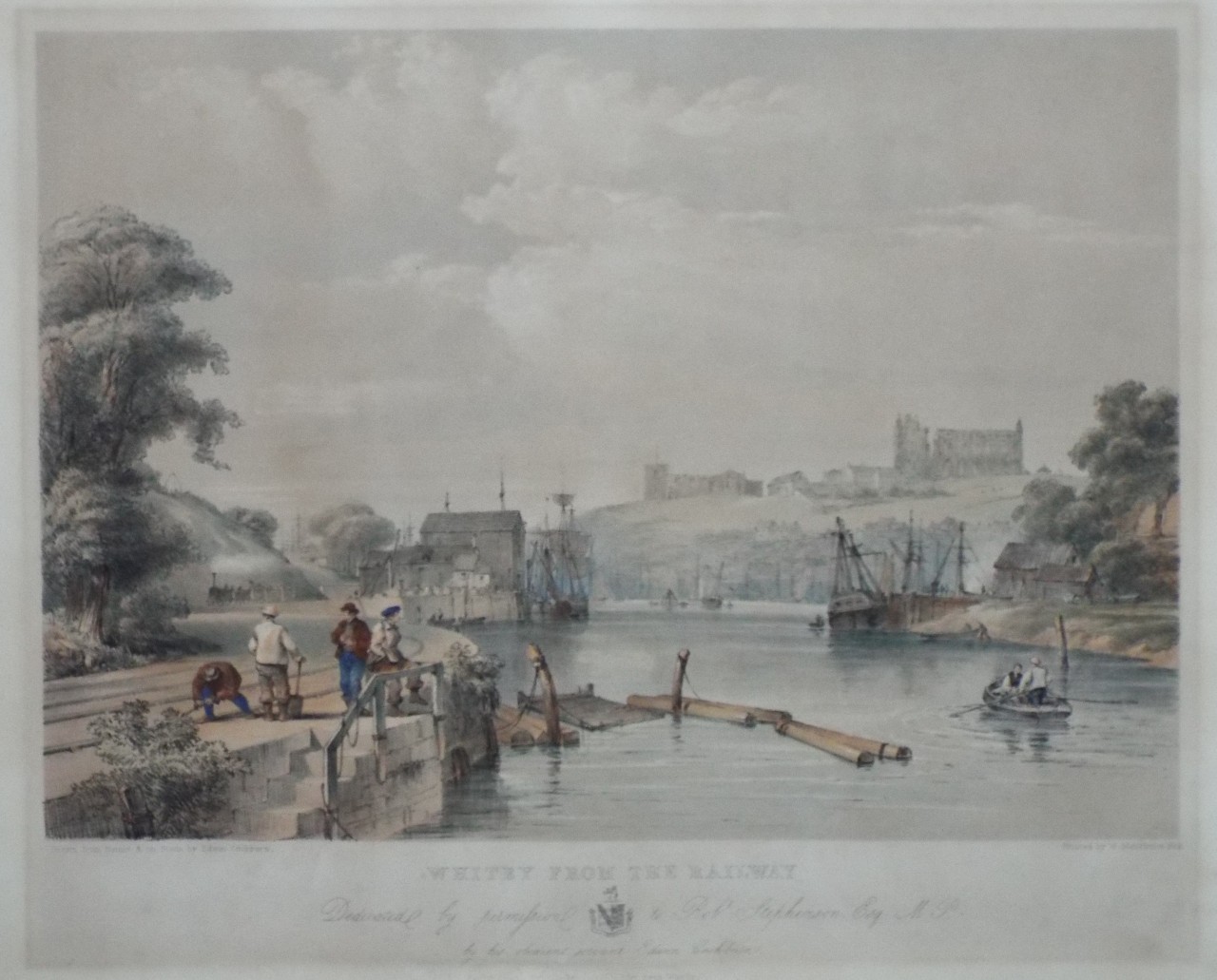 Lithograph - Whitby from the Railway - Cockburn