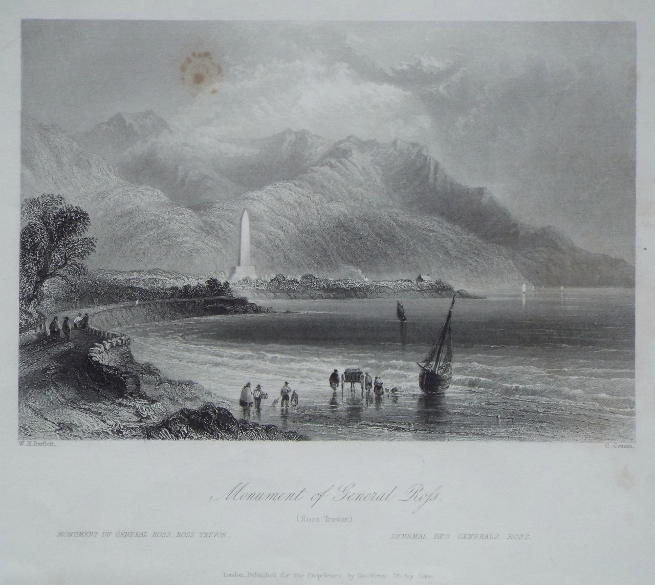 Print - Monument of General Ross. (Ross Trevor) - Cousen