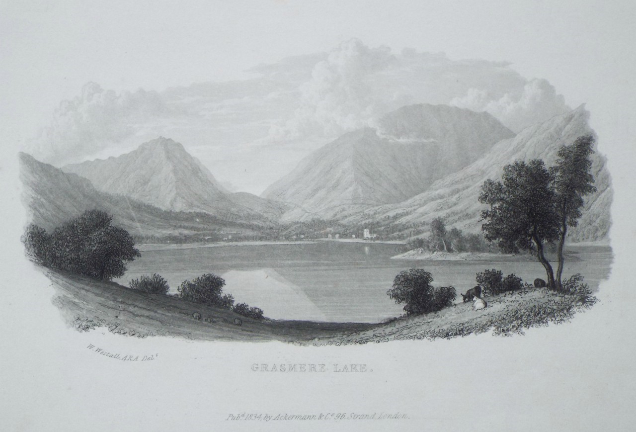 Aquatint - Grasmere Lake.