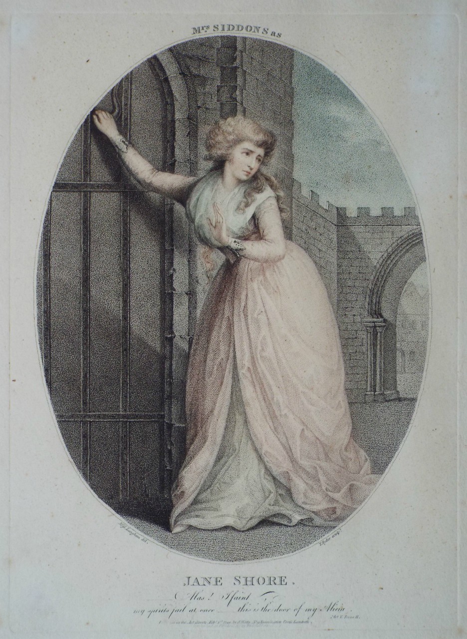 Stipple - Mrs. Siddons as Jane Shore. - Ryder