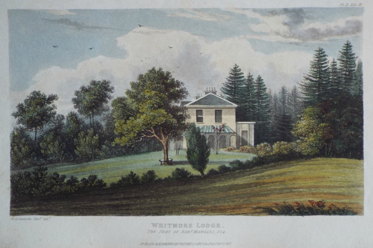 Aquatint - Whitmore Lodge, the Seat of Robt. Mangles Esq.