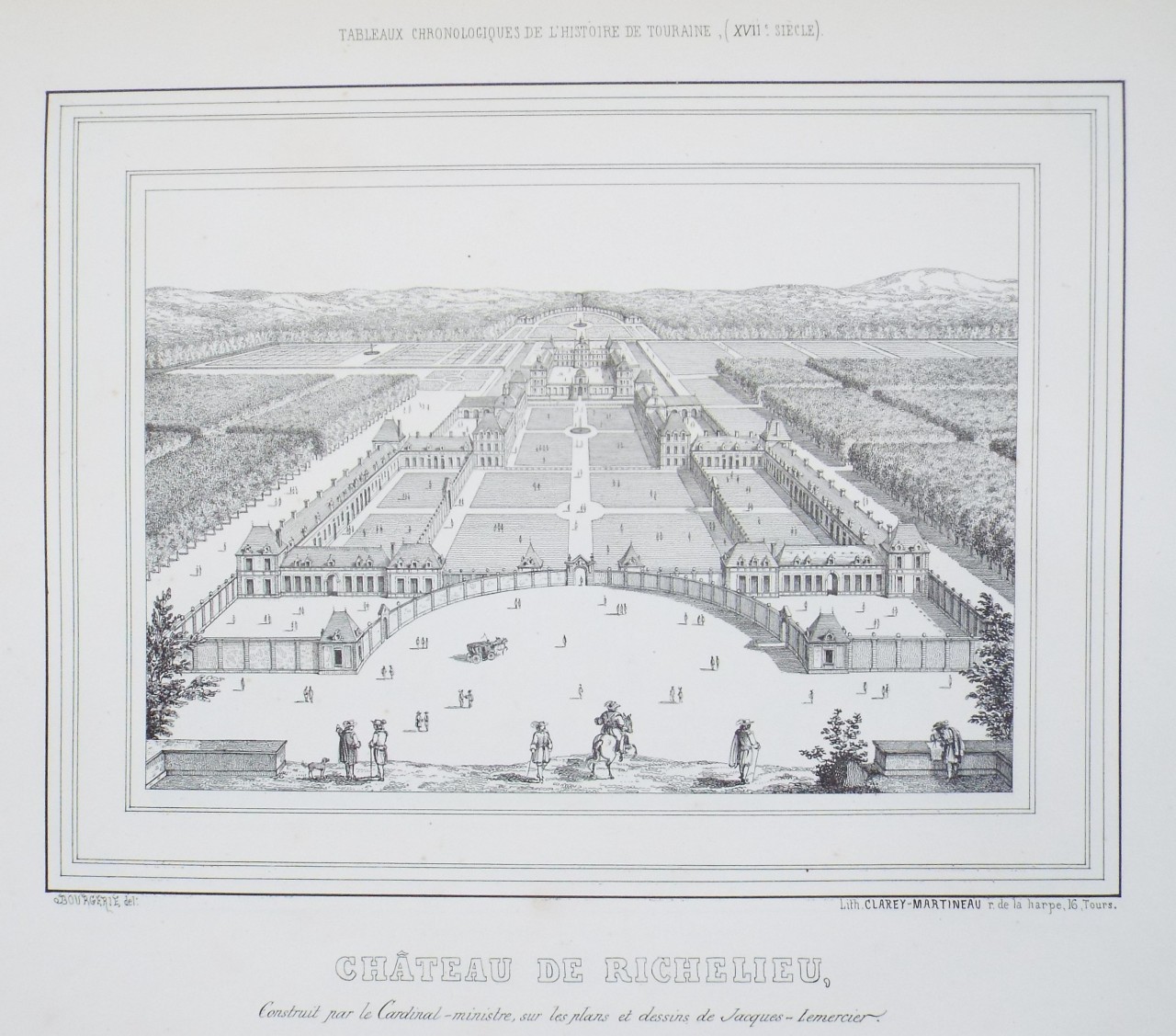 Lithograph - Chateau de Richelieu