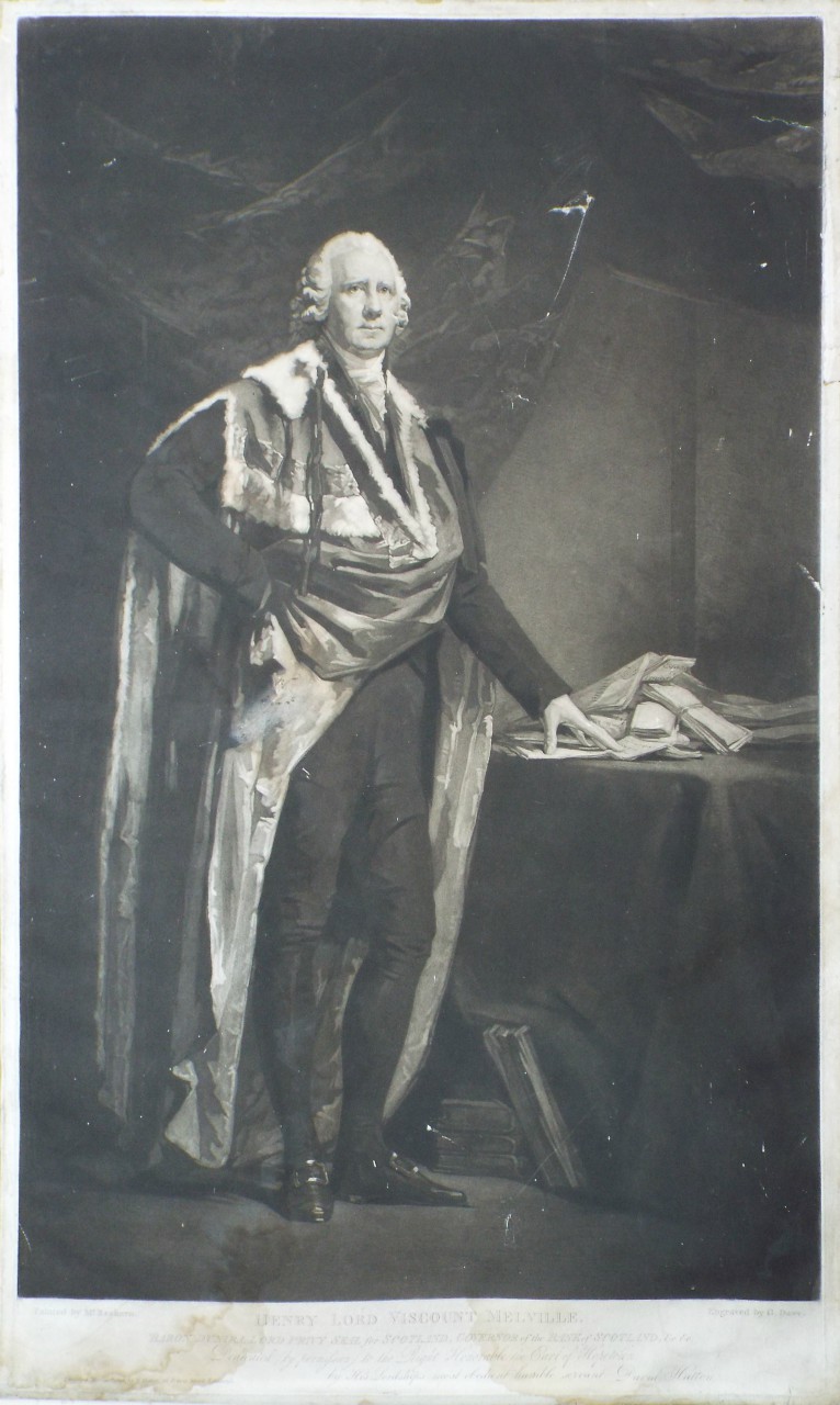 Mezzotint - Henry Lord Viscount Melville. - Dawe