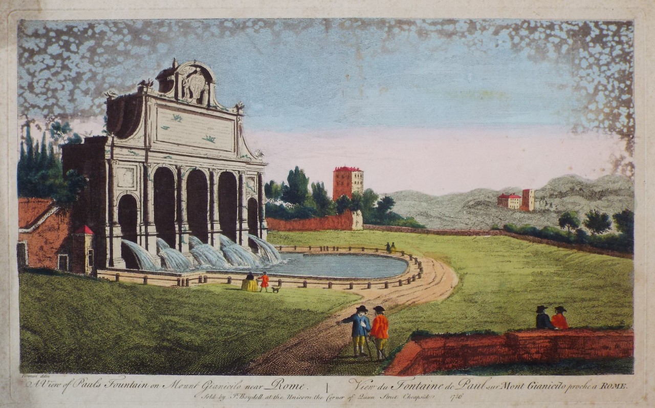 Print - A View of Paul's Fountain on Mount Gianicilo near Rome.