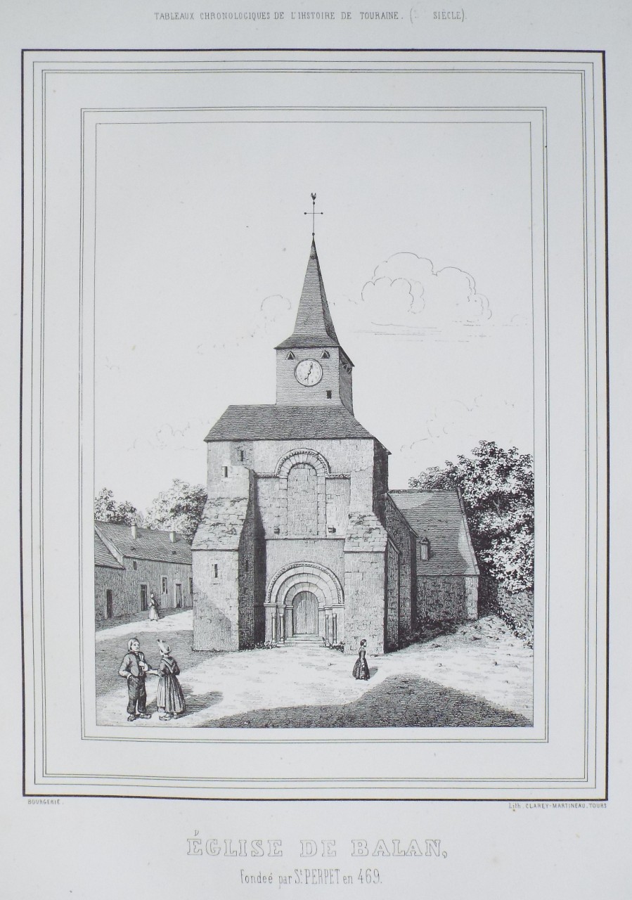 Lithograph - Eglise de Balan.
