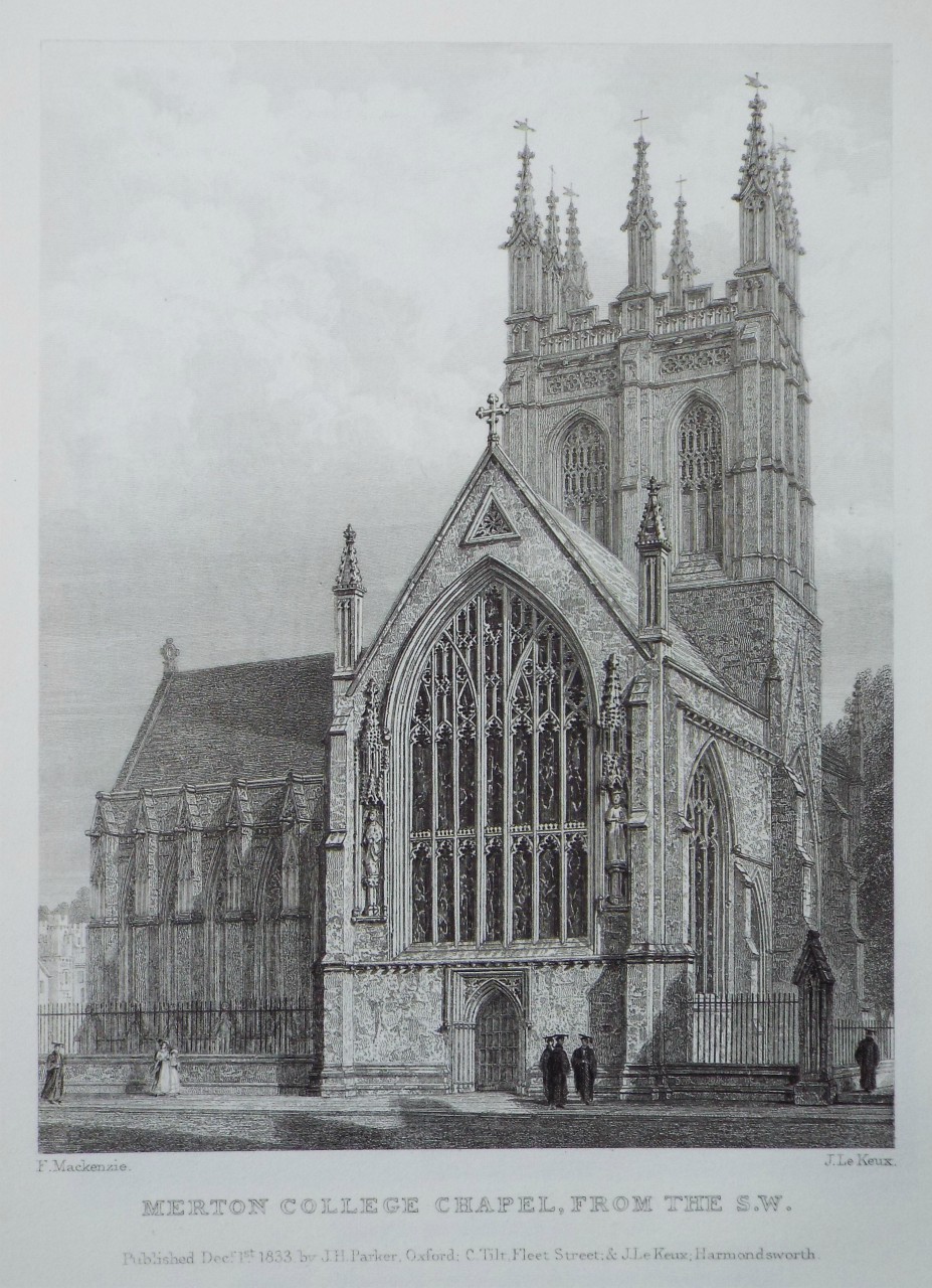 Print - Merton College Chapel, from the S.W. - Le