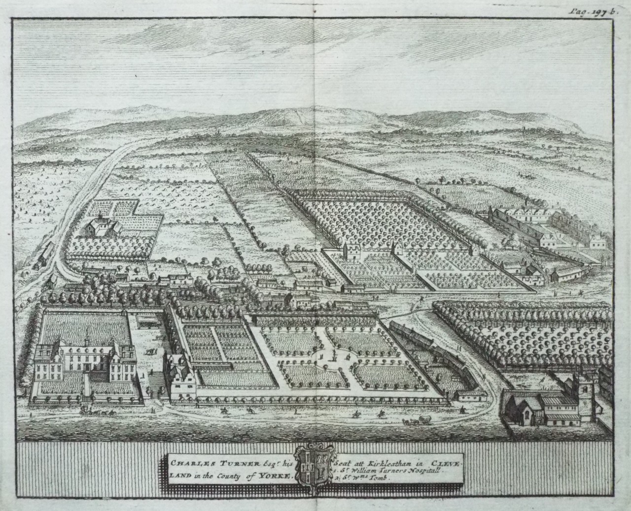 Print - Charles Turner Esqr. his Seat at Kirkleatham in Cleveland in the County of Yorke.