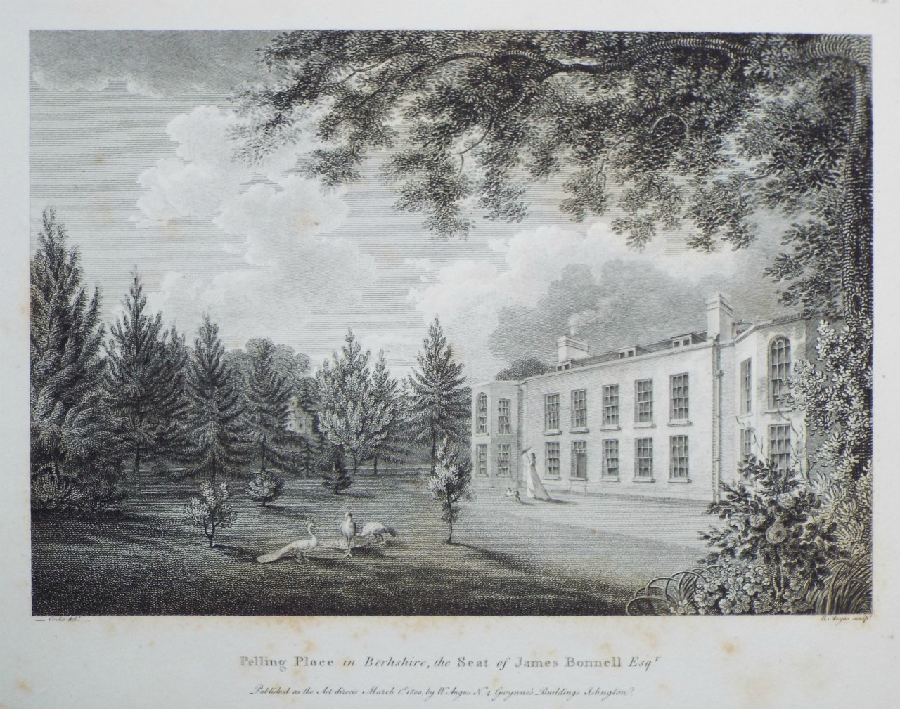 Print - Pelling Place in Berkshire, the Seat of James Bonnell Esqr. - Angus