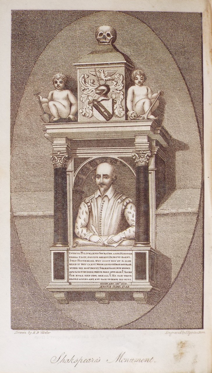 Aquatint - Shakespere's Monument. - Eginton