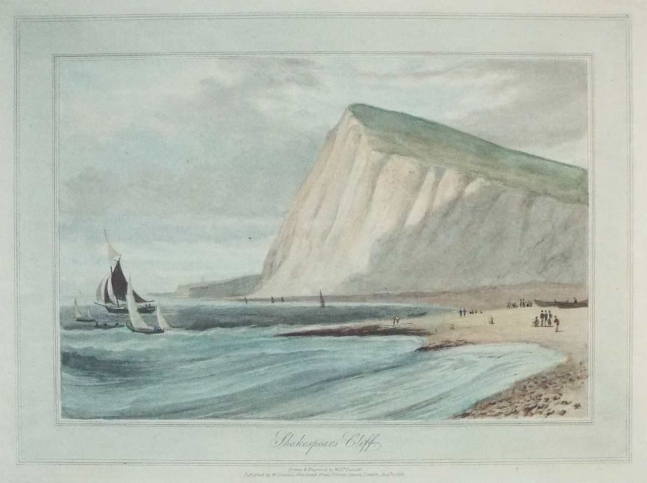 Aquatint - Shakespeare Cliff. - Daniell