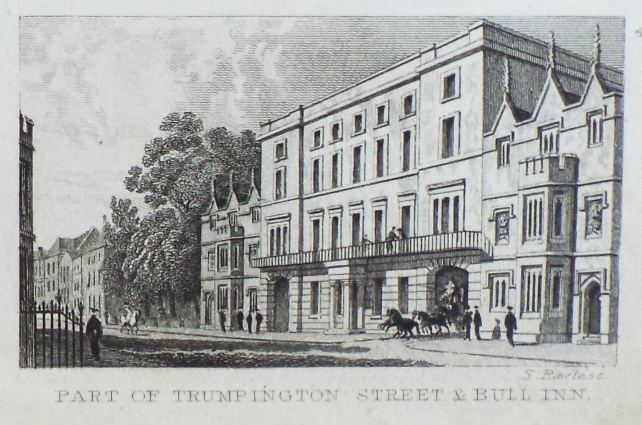 Print - Part of Trumpington Street & Bull Inn. - Rawle