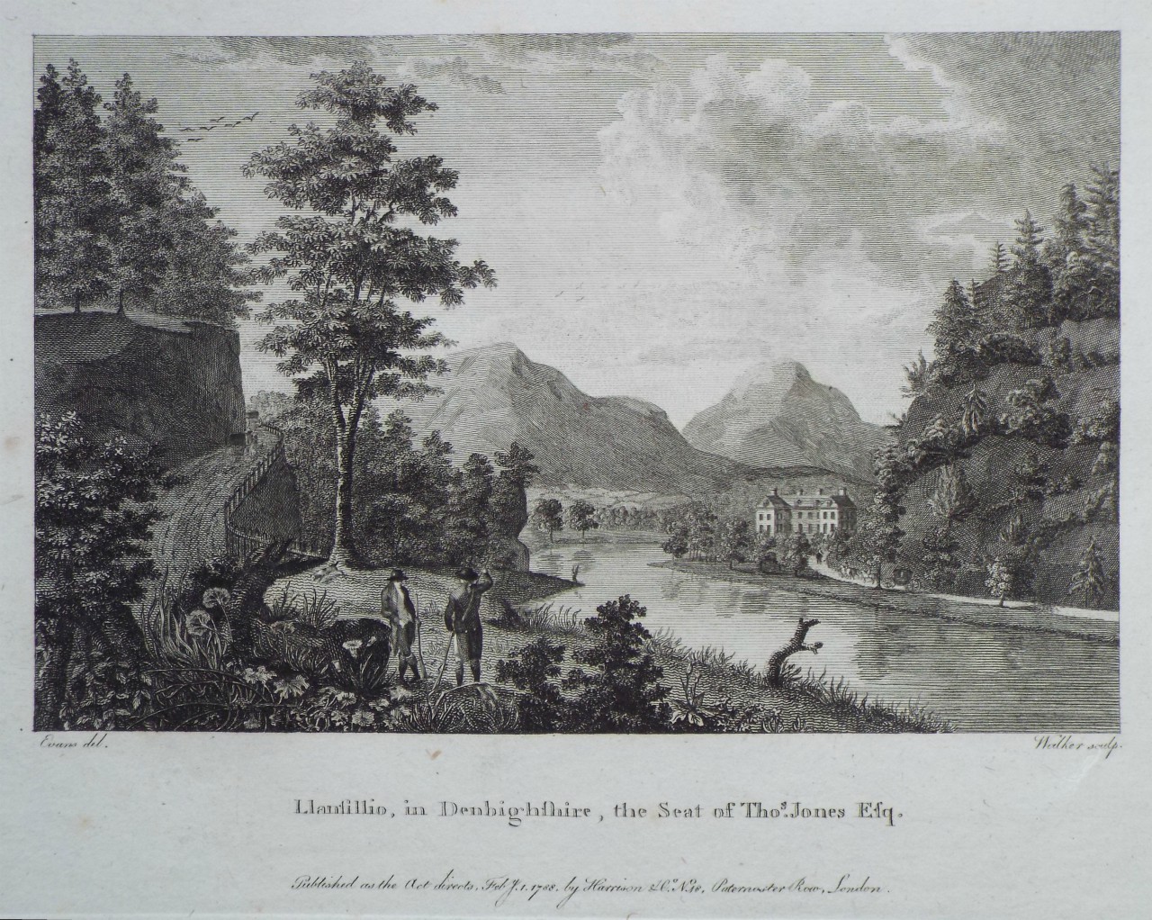 Print - Llansillio, in Denbighshire, the Seat of Thos. Jones Esq. - 