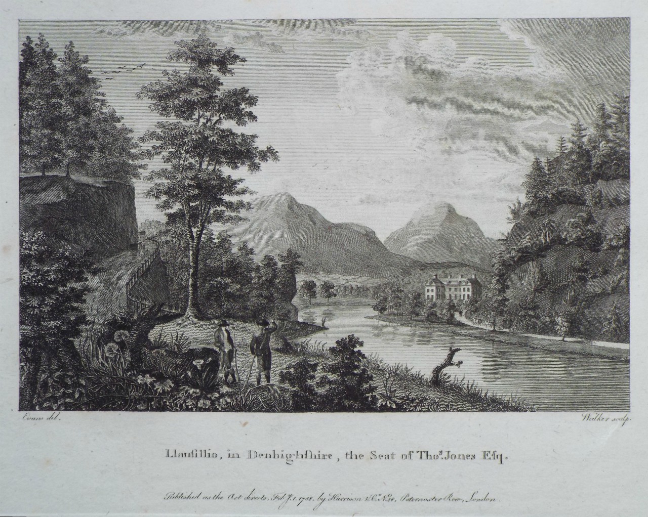 Print - Llansillio, in Denbighshire, the Seat of Thos. Jones Esq. - 