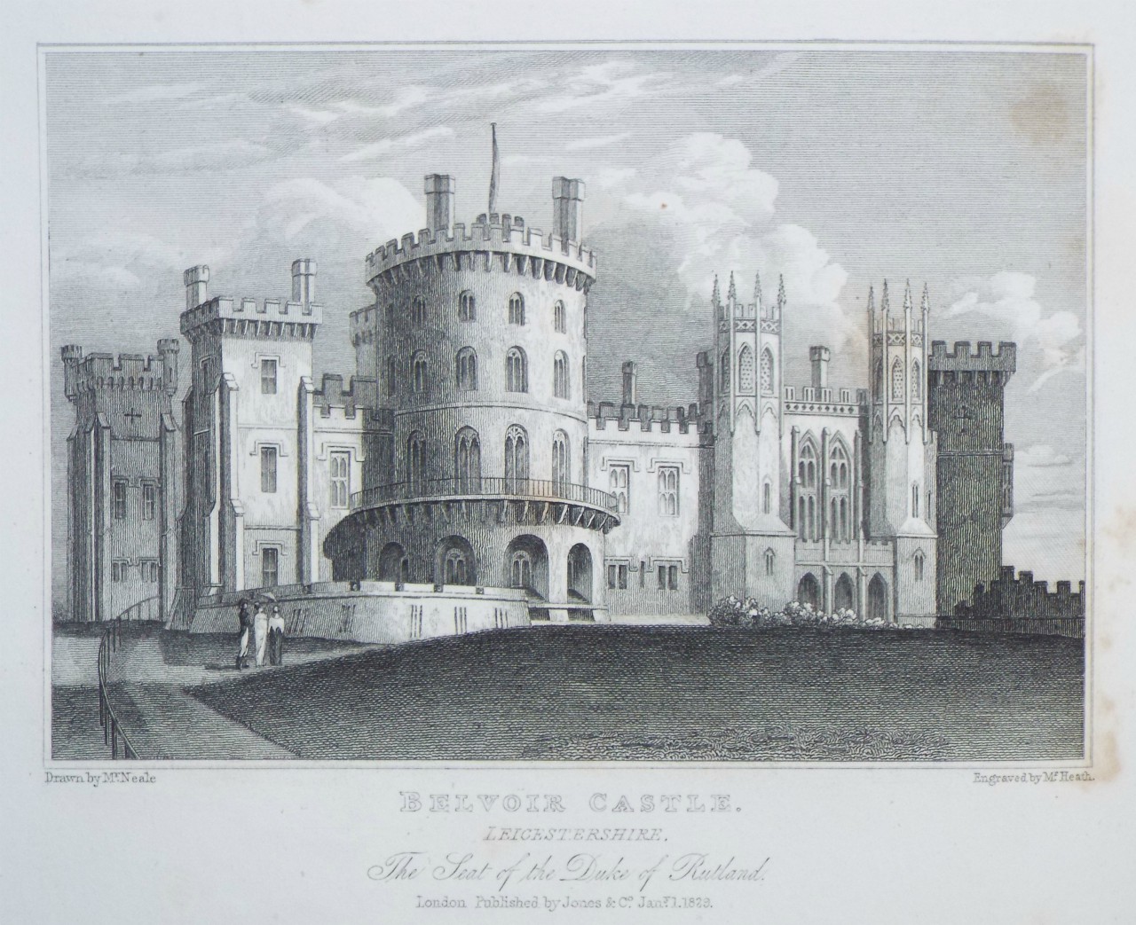Print - Belvoir Castle, Leicestershire. The Seat of the Duke of Rutland. - 