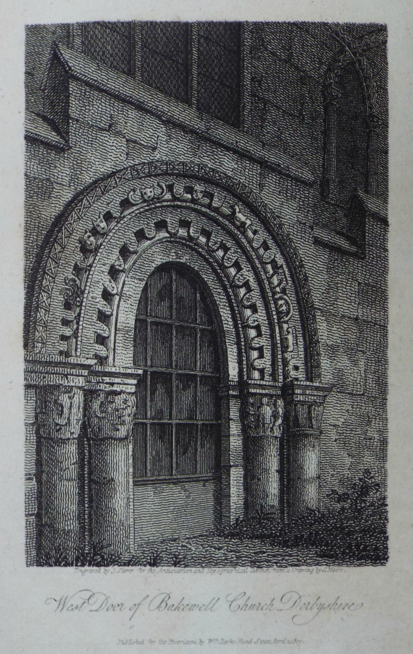 Print - West Door of Bakewell Church, Derbyshire. - Storer