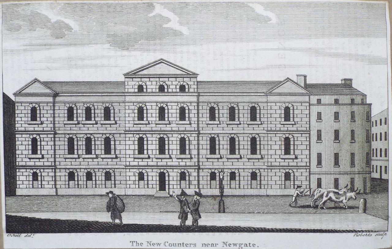 Print - The New Counters near Newgate. - 