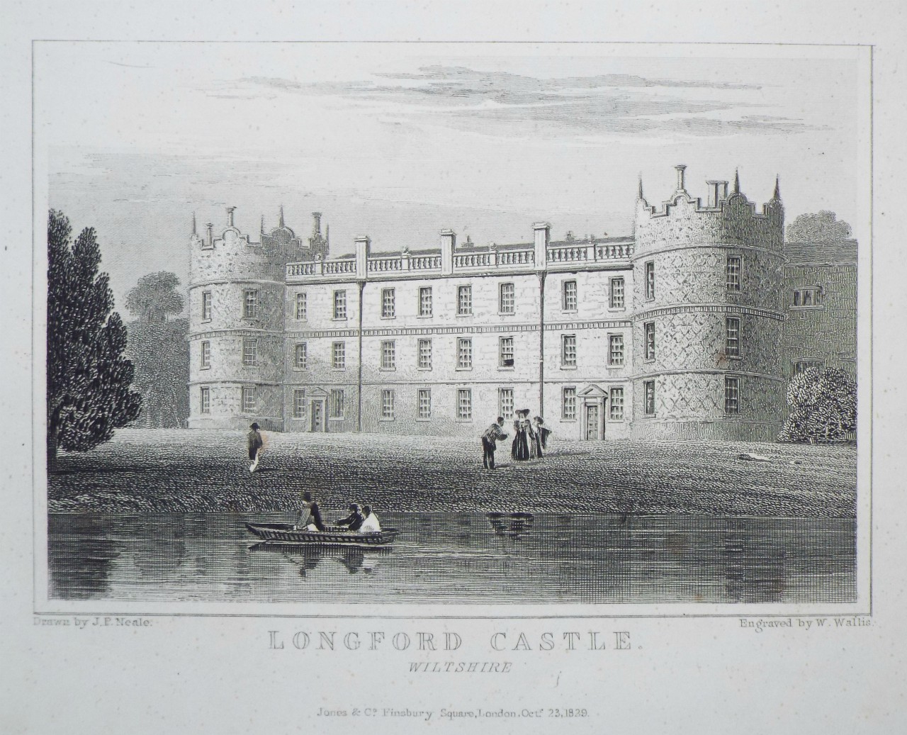 Print - Longford Castle, Wiltshire. - Byrne