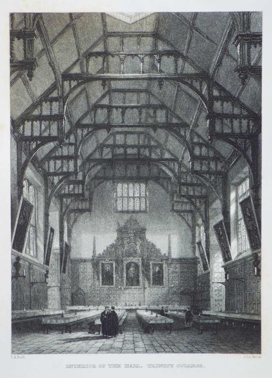 Print - Interior of the Hall, Trinity College. - Le