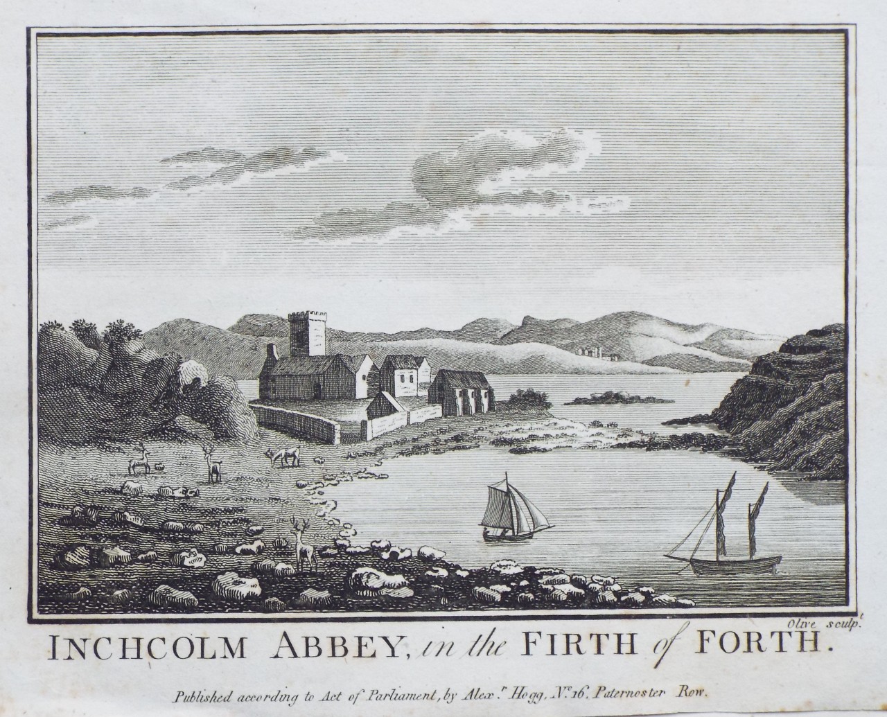 Print - Inchcolm Abbey, in the Firth of Forth. - 