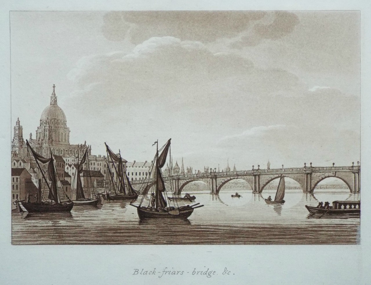 Aquatint - Black - friars - bridge, &c. - Ireland