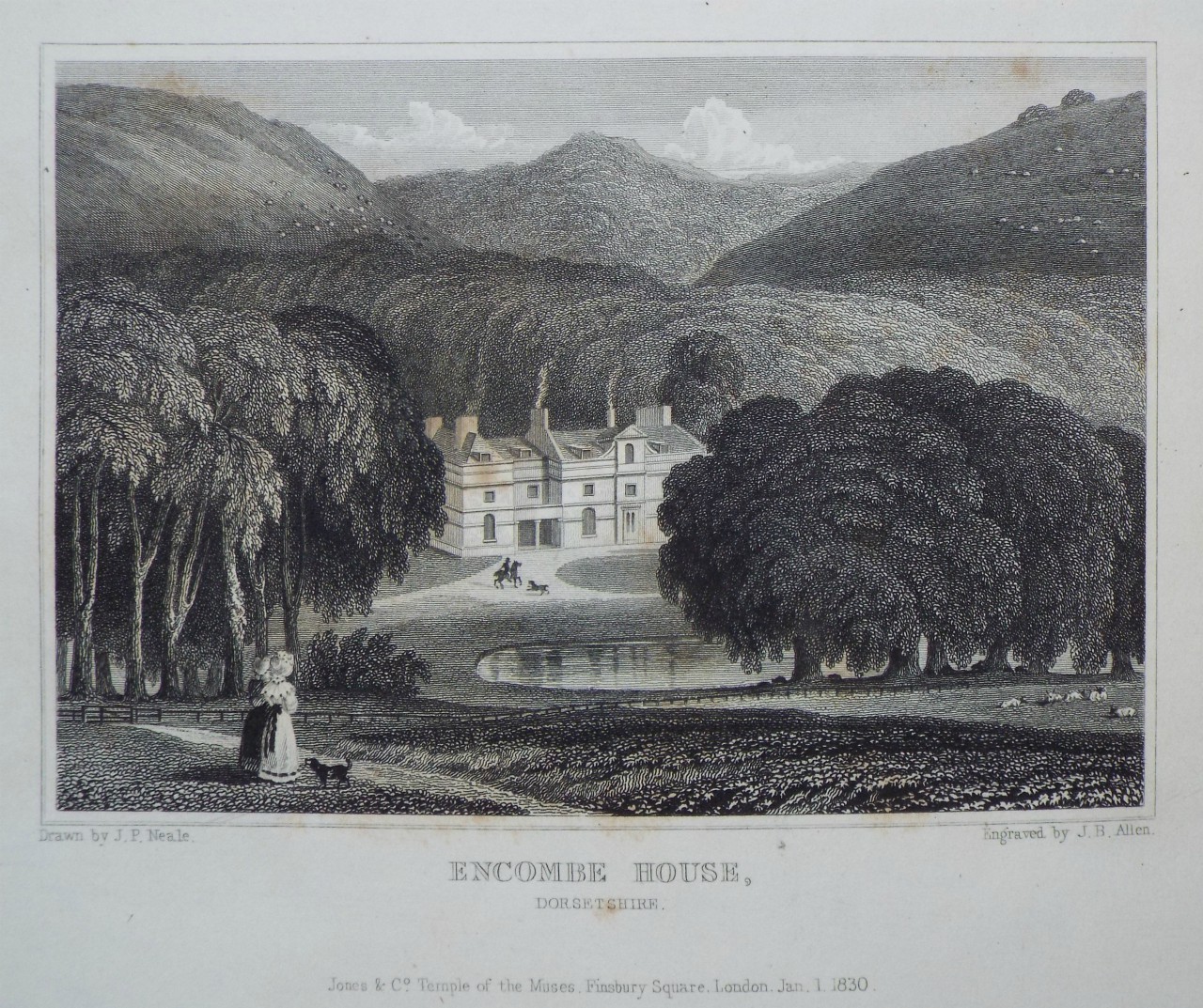 Print - Encombe House. Dorsetshire. - Allen