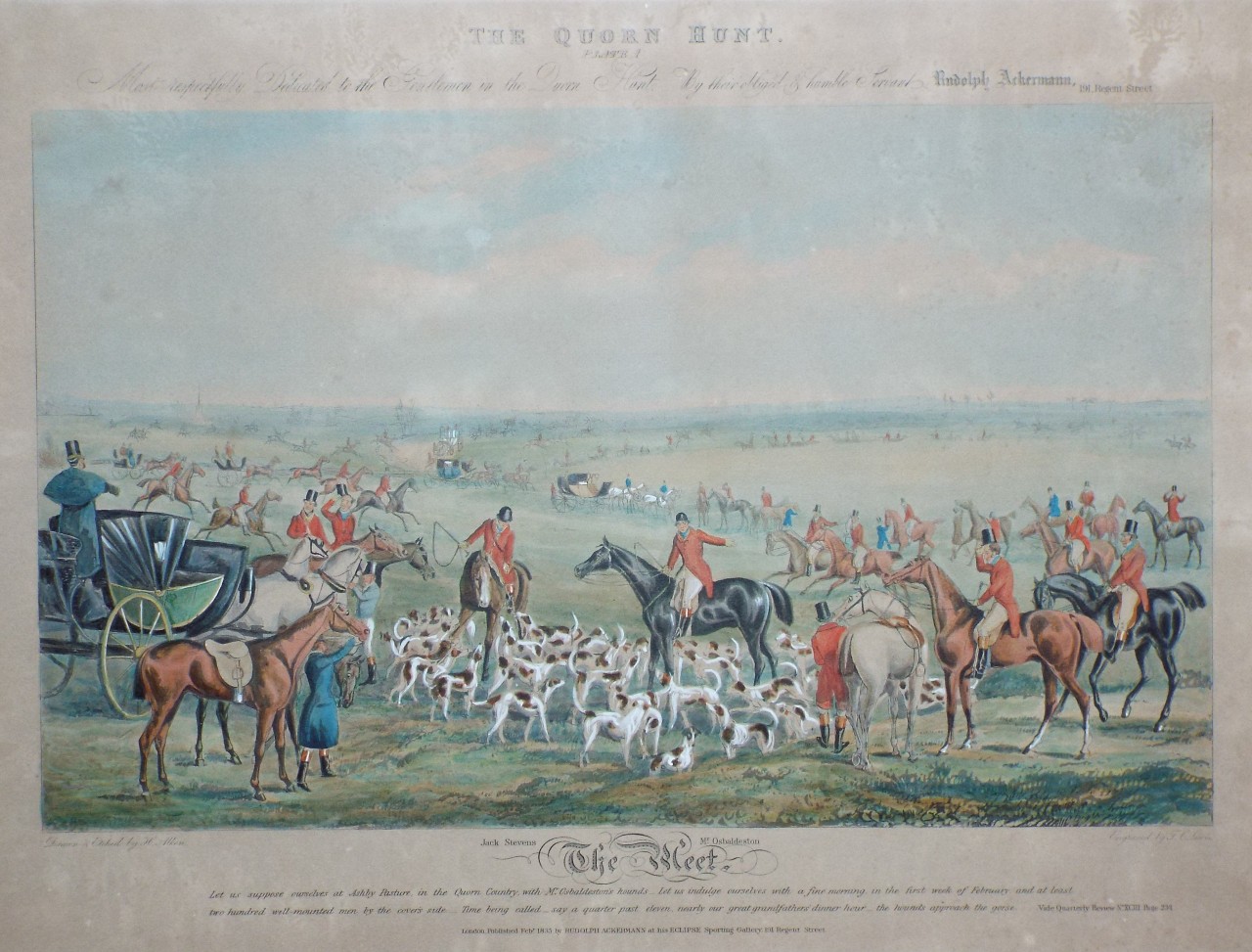 Aquatint - Quorn Hunt Plate I. The Meet. - Lewis