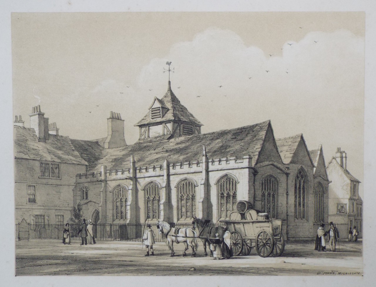 Lithograph - St. John's, Micklegate. - Monkhouse