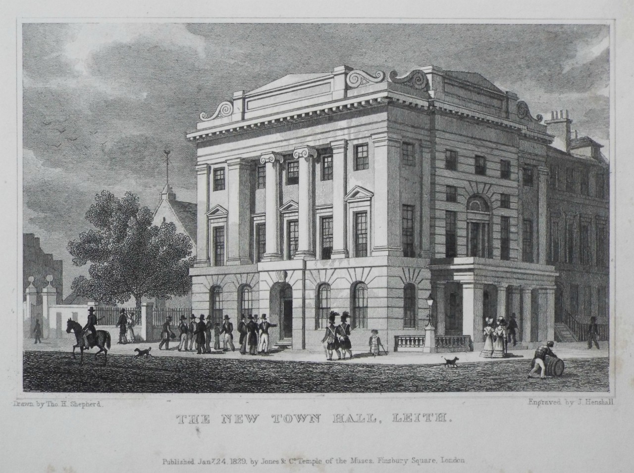 Print - The New Town Hall, Leith. - Henshall