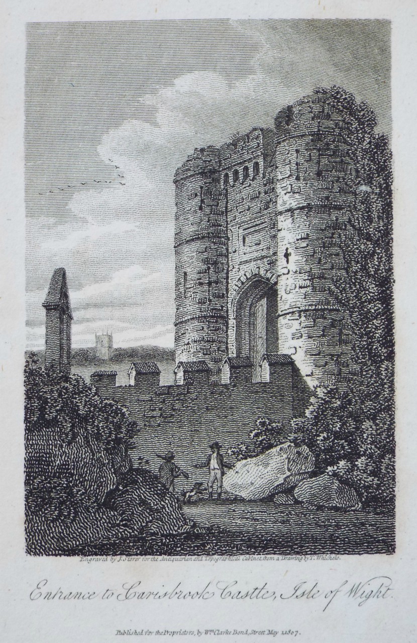 Print - Entrance to Carisbrook Castle, Isle of Wight. - Storer