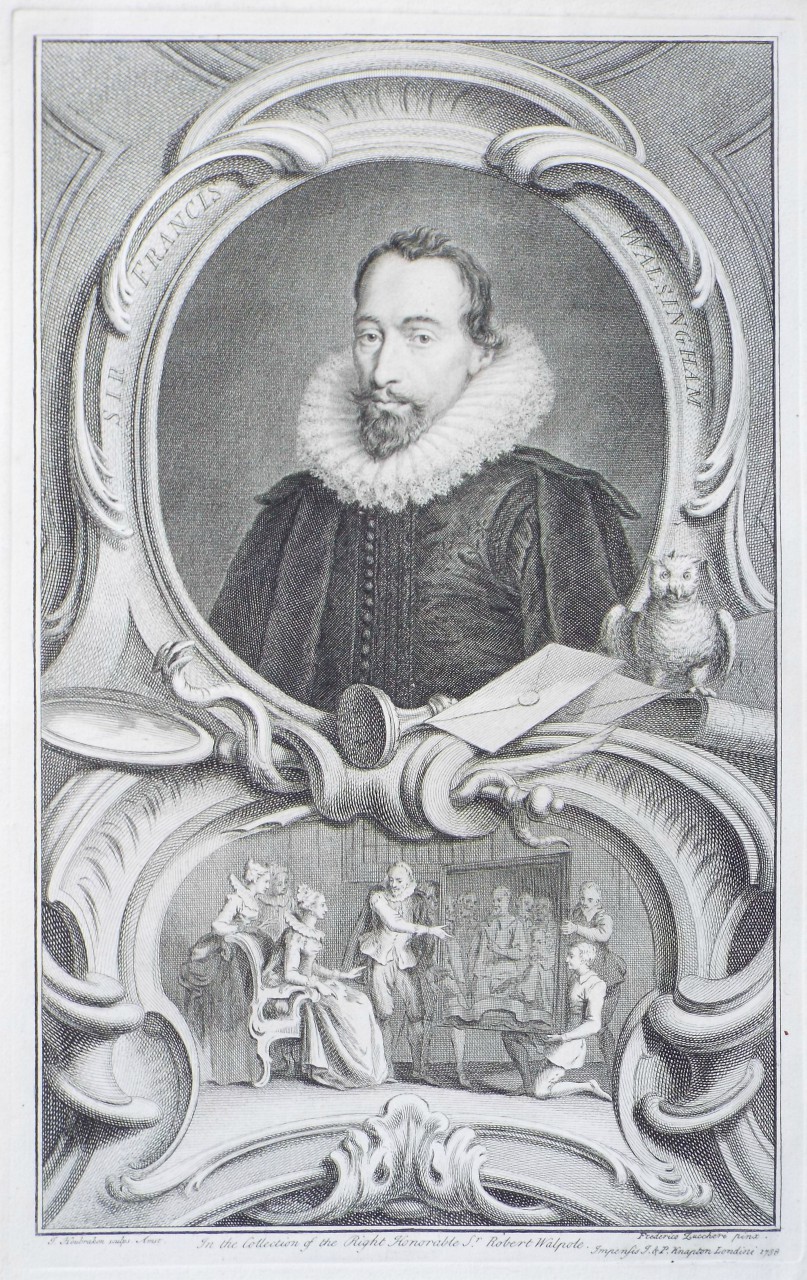 Print - Sir Francis Walsingham. - Houbraken