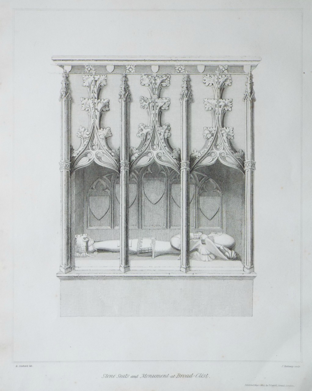 Print - Stone Seats and Monument at Broad-Clist. - Radaway