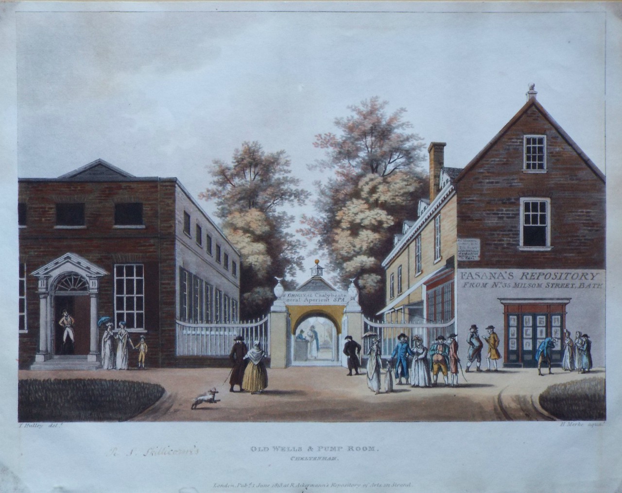 Aquatint - Old Wells & Pump Room, Cheltenham. - Merke