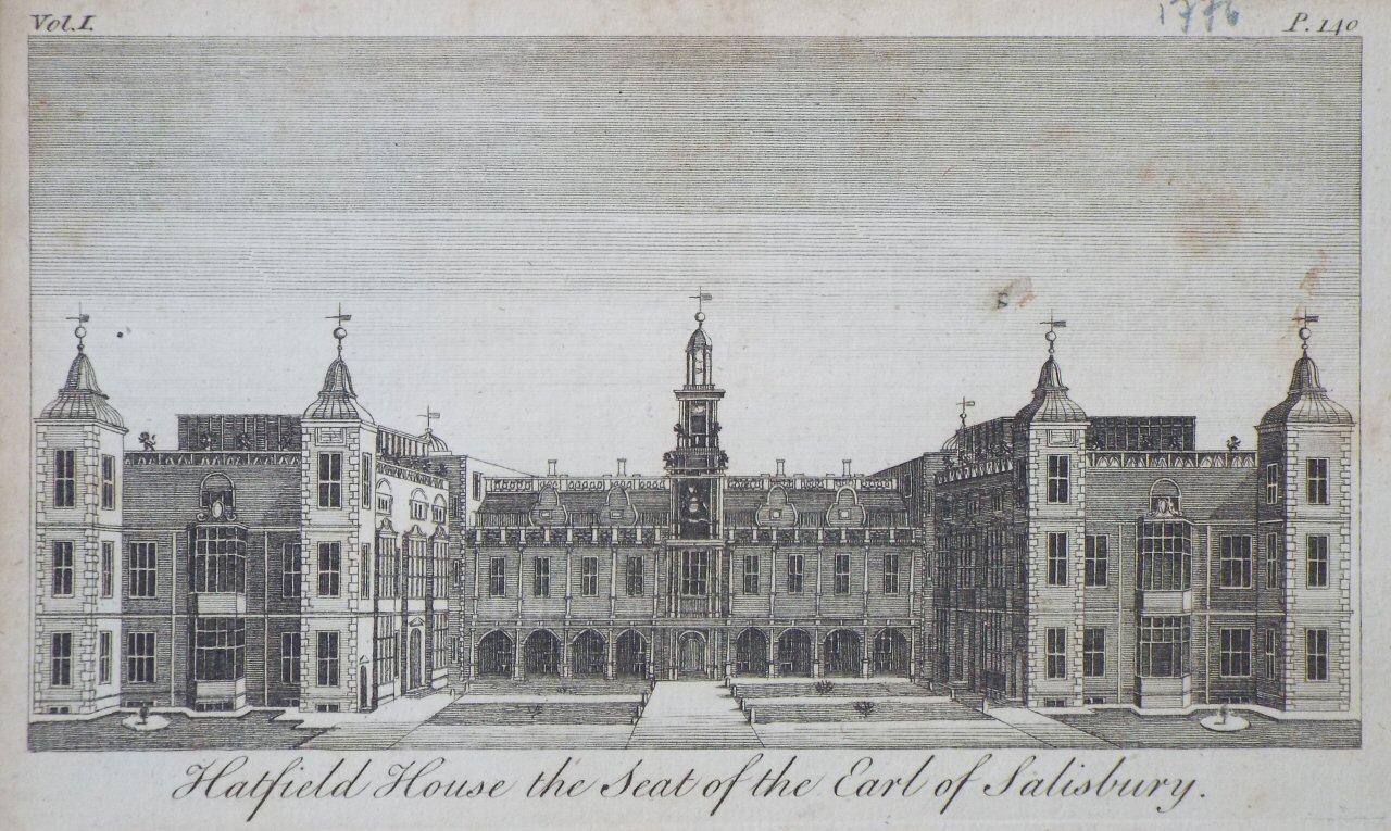Print - Hatfield House the Seat of the Earl of Salisbury.