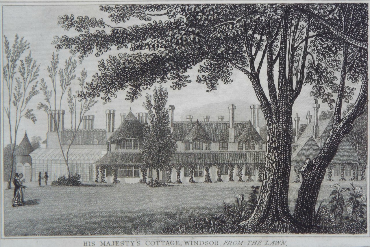 Print - His Majesty's Cottage, Windsor, from the Lawn.