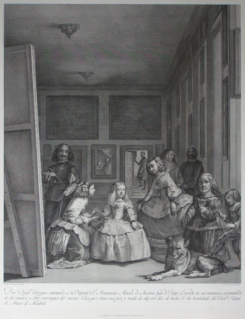 Print - Don Diego Velasquez restratando a la Infanta Da. Margarita Maria de Austria - Audouin