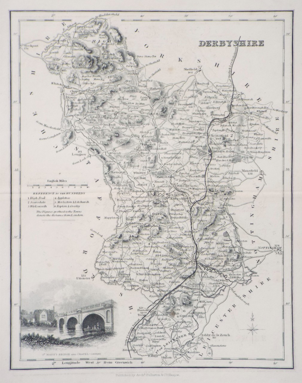 Map of Derbyshire