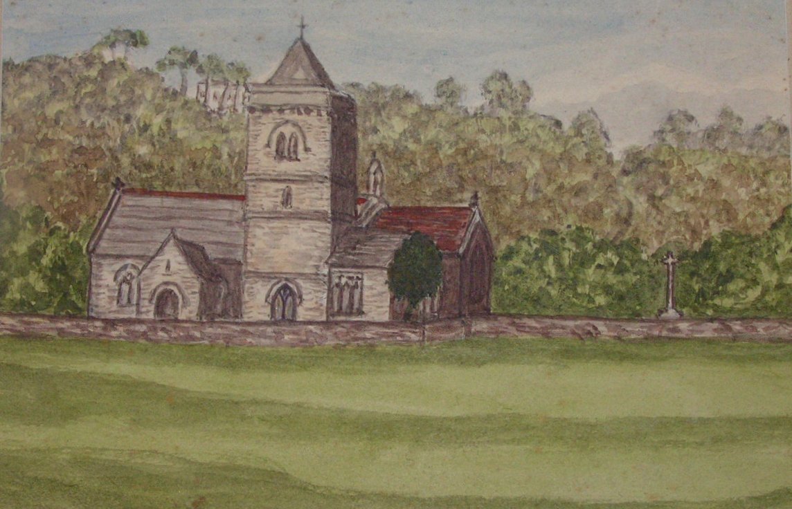 Watercolour - (Church and green)