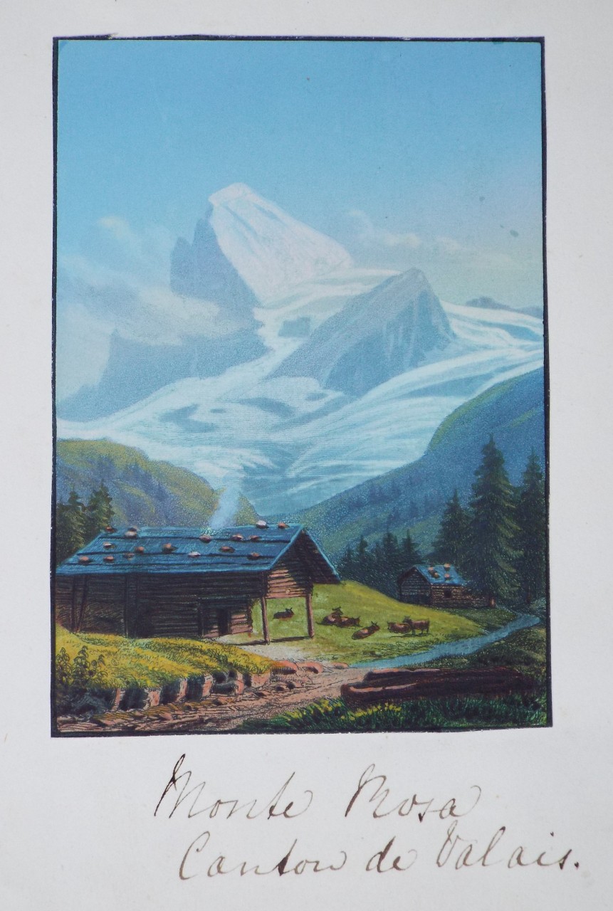 Aquatint - Monte Rosa Canton de Valais.