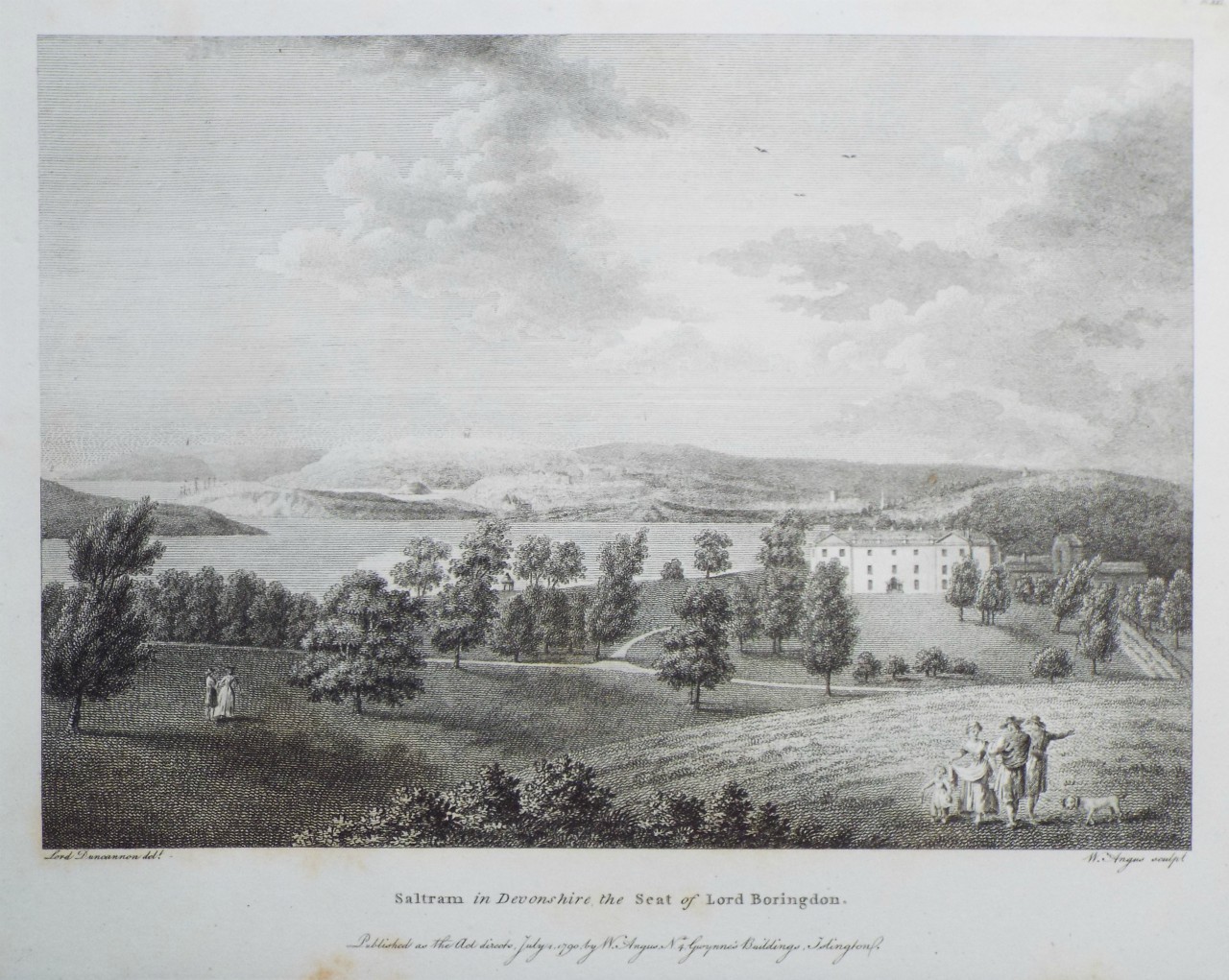 Print - Saltram in Devonshire, the Seat of Lord Boringdon. - Angus