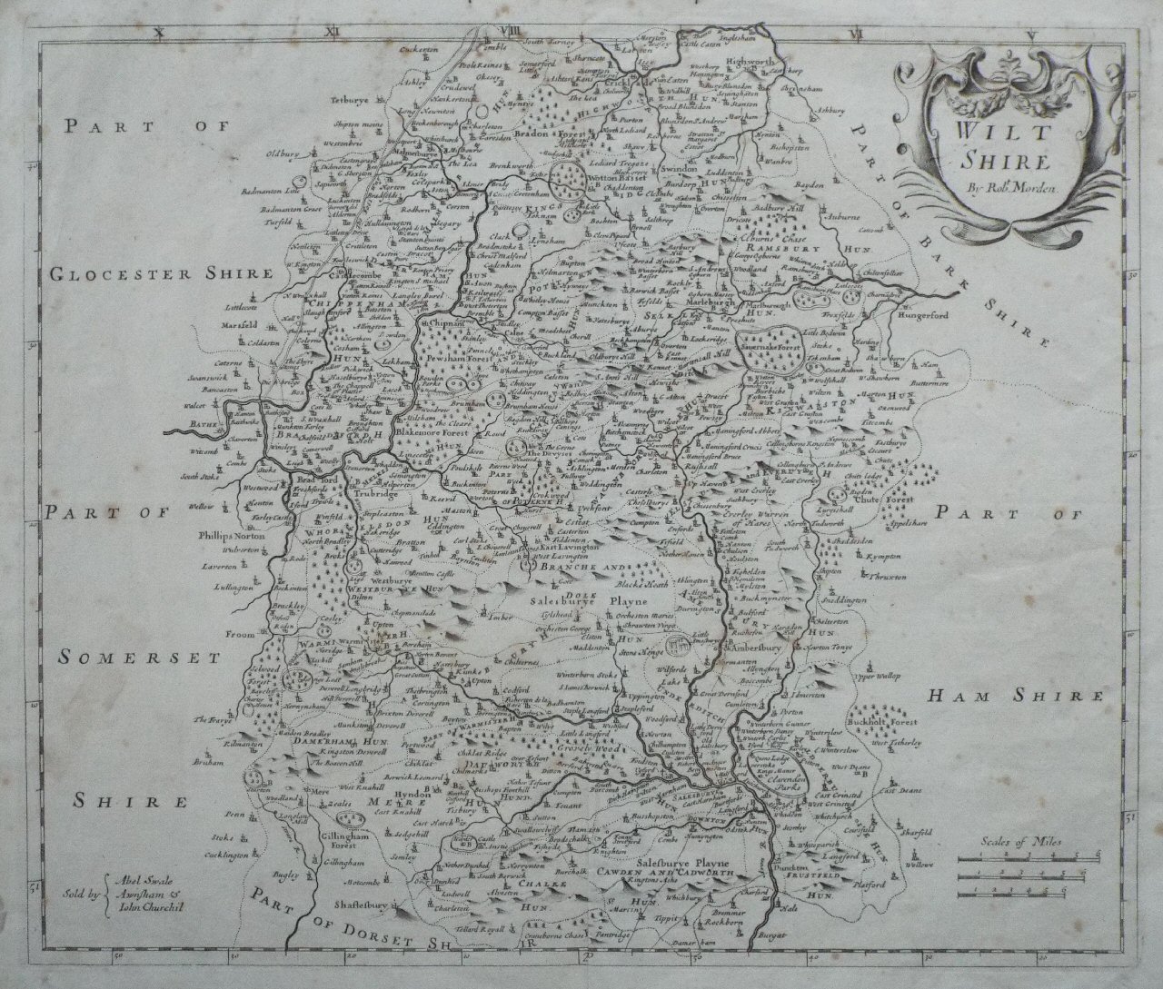 Map of Wiltshire - Morden