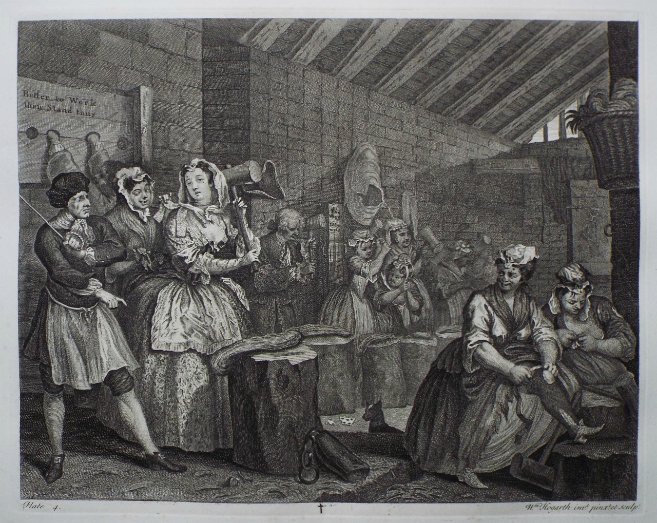 Print - (A Harlot's Progress) Plate 4. - Hogarth