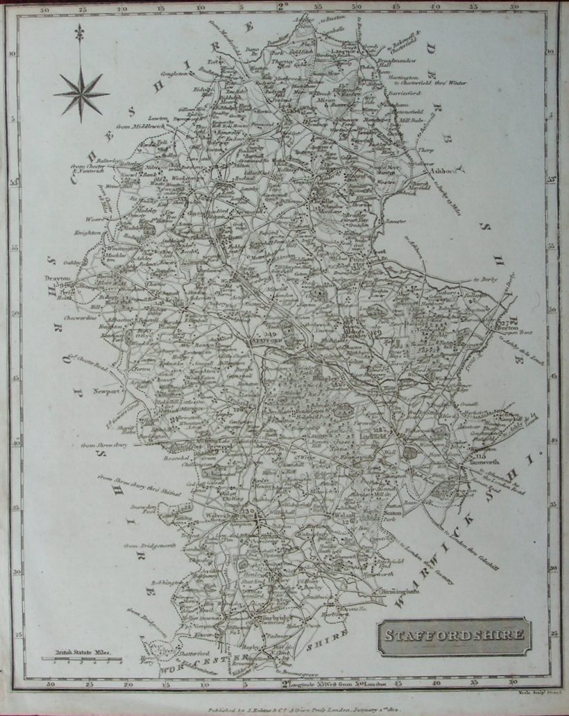 Map of Staffordshire - Neele