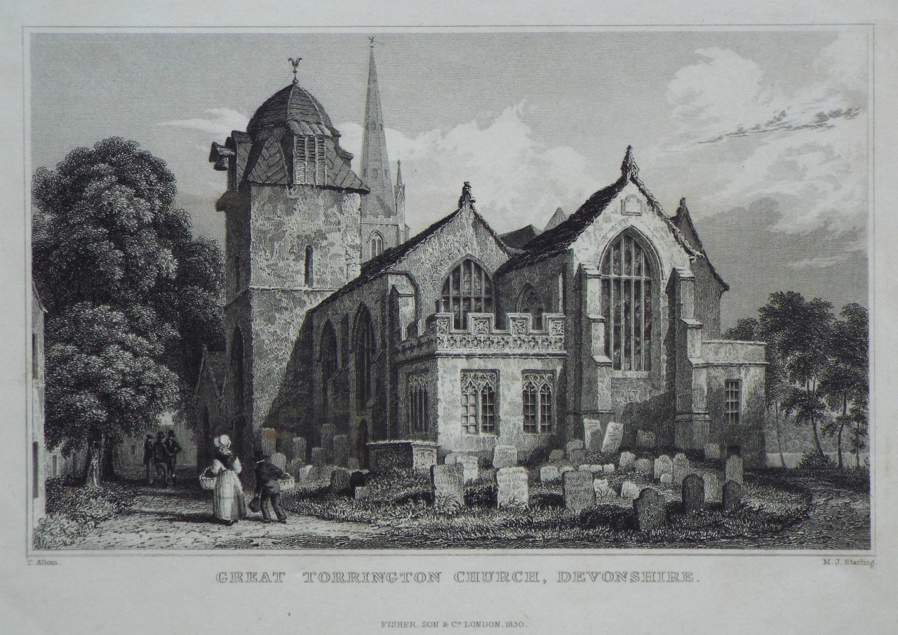 Print - Great Torrington Church, Devonshire. - Starling