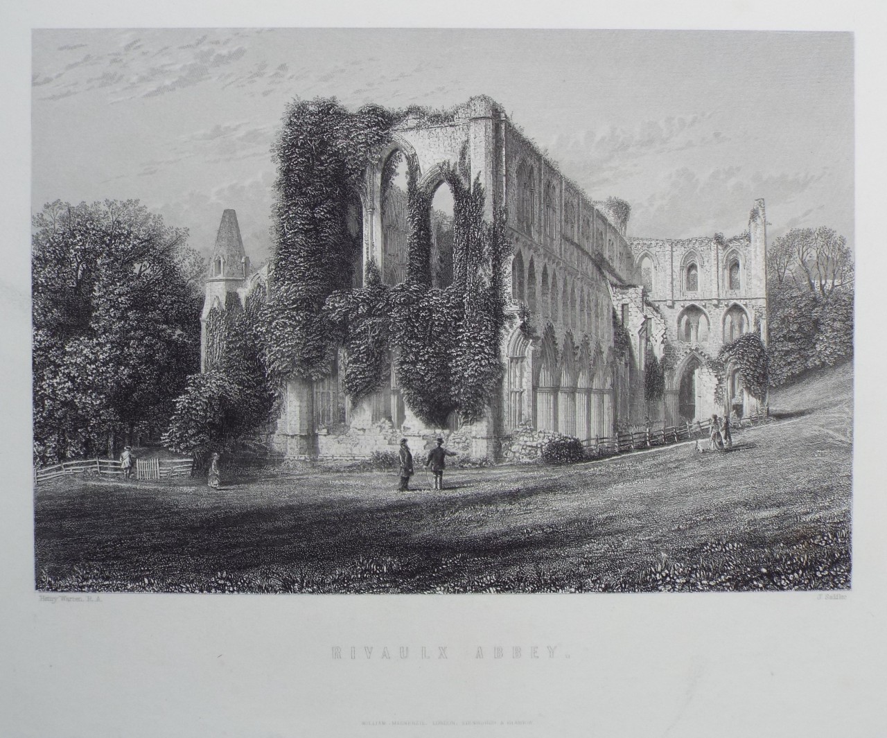 Print - Rivaulx Abbey. - Saddler