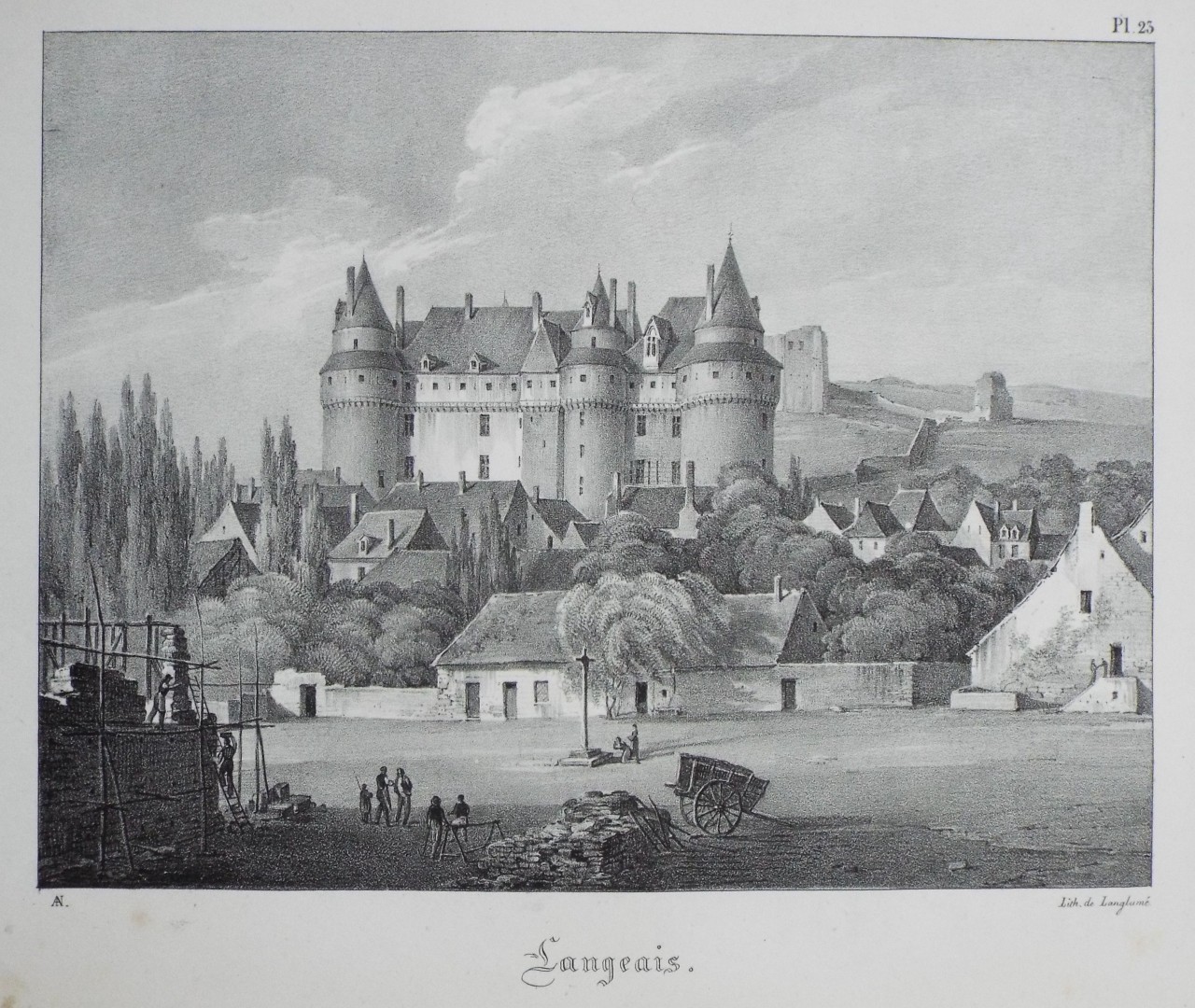 Lithograph - Langeais.