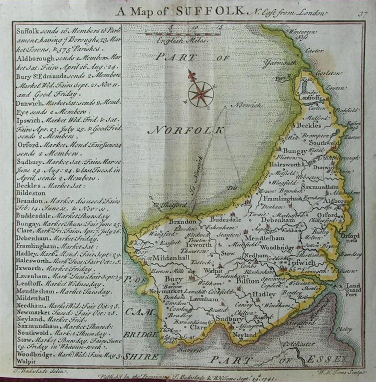 Map of Suffolk - Badeslade
