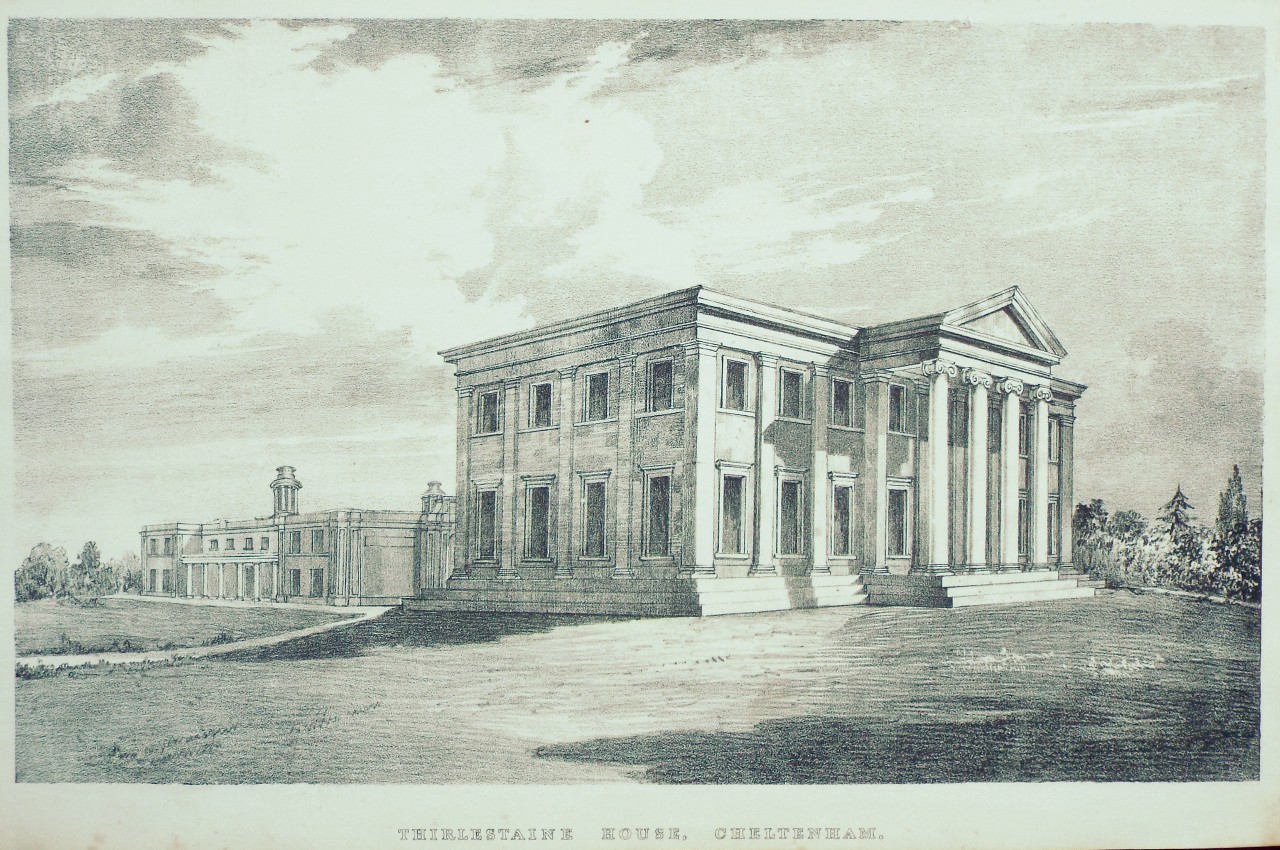 Lithograph - Thirlestaine House, Cheltenham.