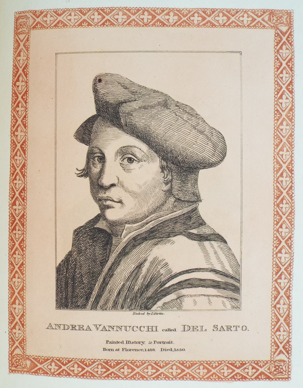Etching - Andrea Vannucchi called Del Sarto. - Girtin